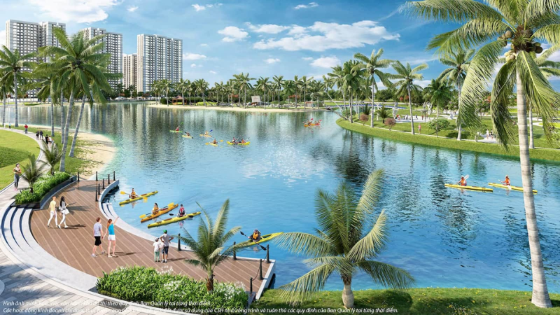 Phối cảnh: Hệ thống tiện ích cảnh quan tại Vinhomes Hóc Môn